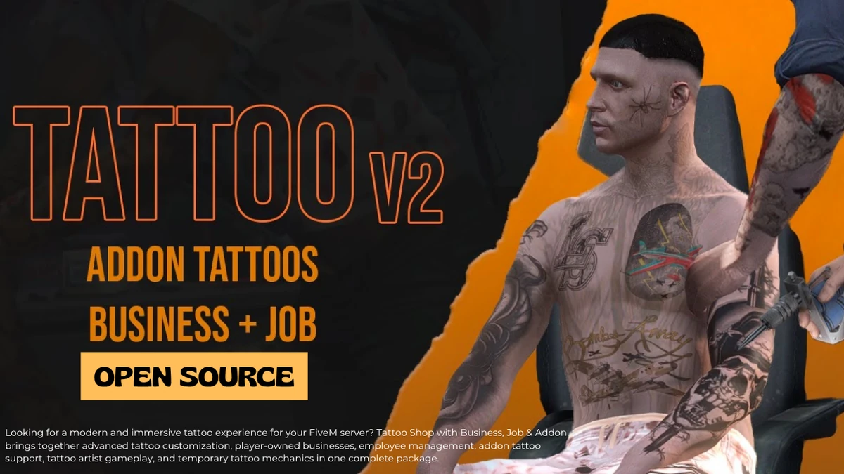 Tattoo Shop with Business, Job & Addon | Open Source